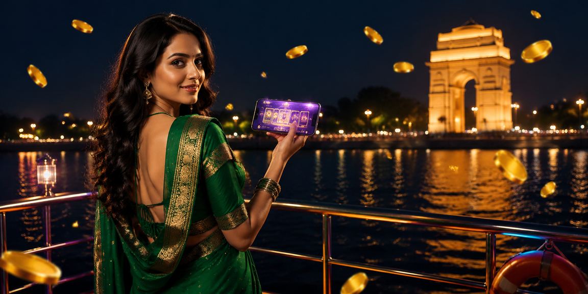View of India Gate with mobile gaming on screen, representing 17603 entertainment
